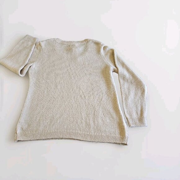 Tommy Hilfiger Sweater Womens XXL Sand Crew Neck LS Cottage Sequins Boho Holiday - Picture 13 of 13